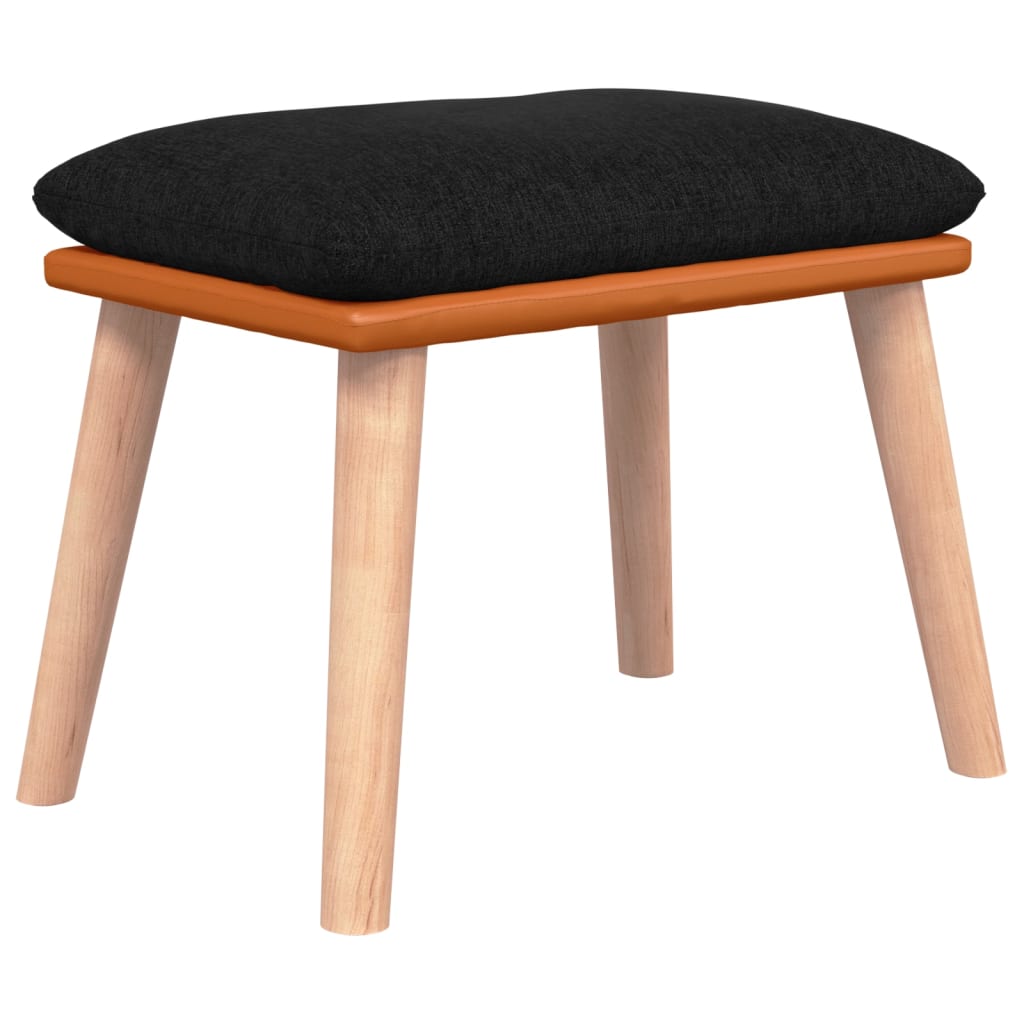 Fußhocker Hellgrau 45x29,5x35 cm Stoff und Kunstleder