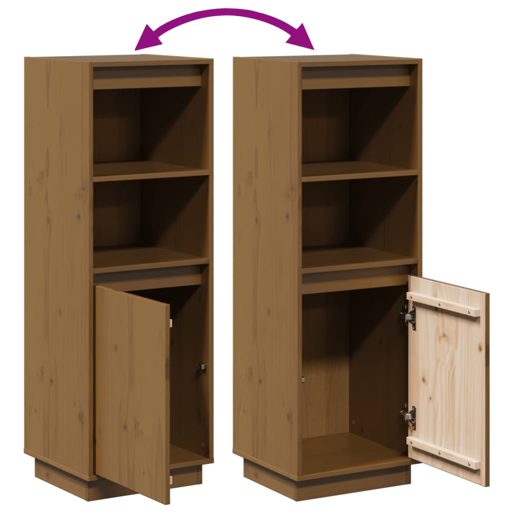 Highboard 37x34x110 cm Massivholz Kiefer