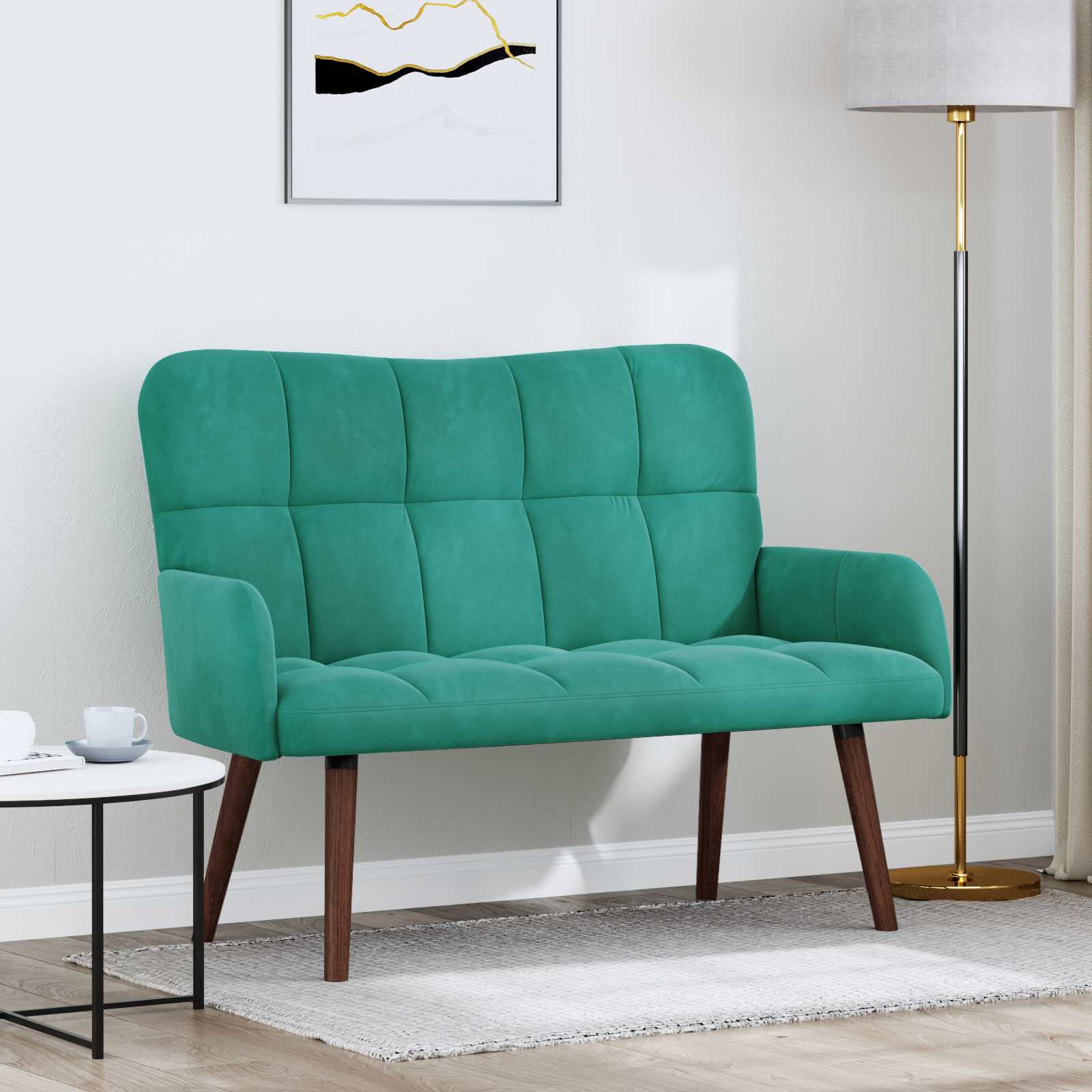 2-Sitzer Sofa Hellgrau 115 x 61 x 87 cm Samt (V)