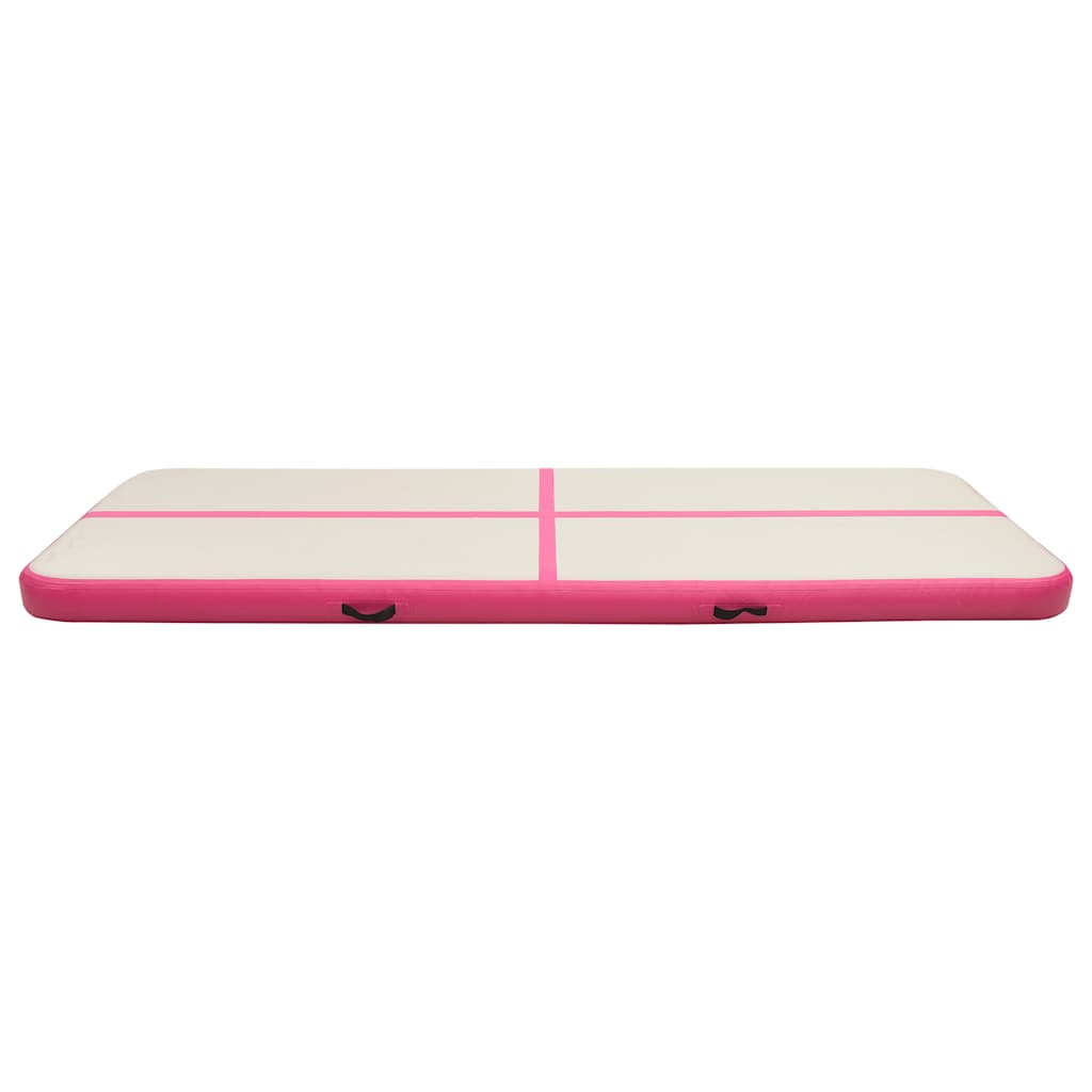Aufblasbare Gymnastikmatte mit Pumpe 300×100×10 cm PVC Rosa
