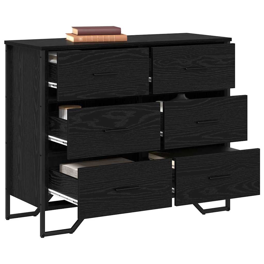 Kommode Schwarz 91x35,5x74,5 cm Holzwerkstoff