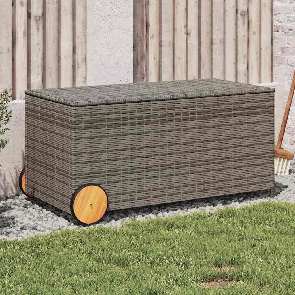 Gartentruhe Schwarz 283L Poly Rattan