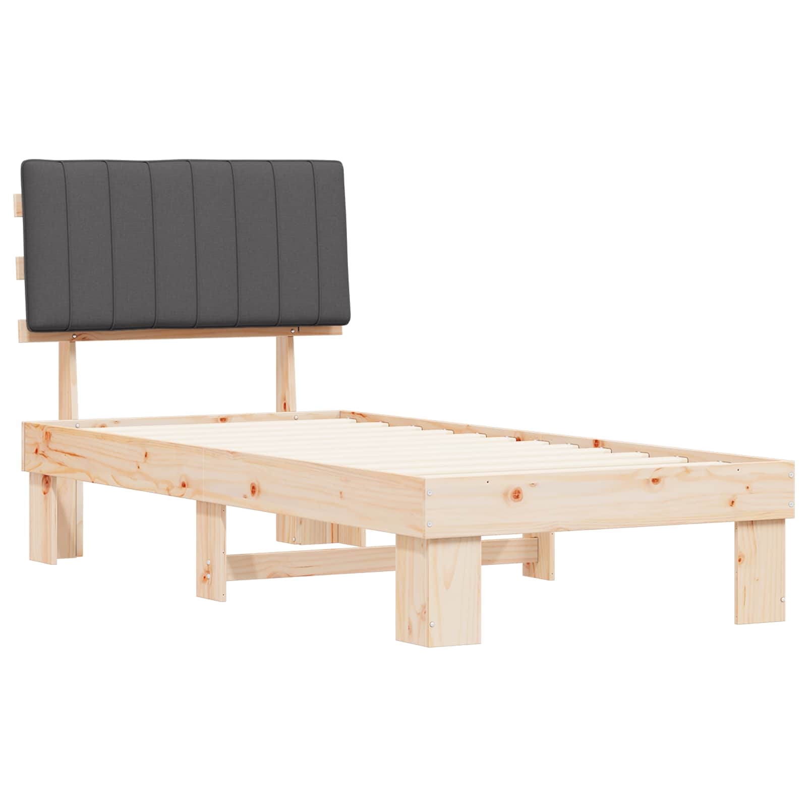Bettgestell mit gepolstertem Kopfteil Hellgrau 200 x 200 cm
