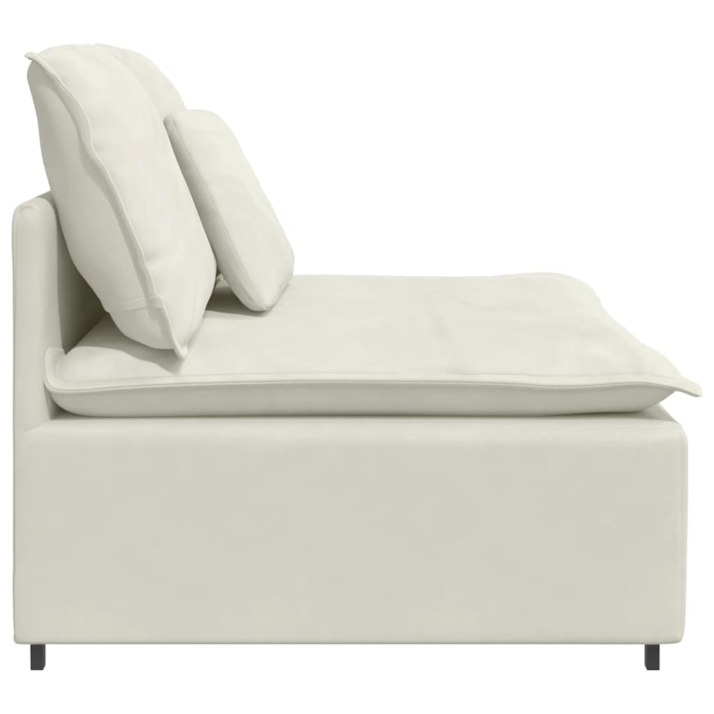 Modulares Sofa Endmodul mit Armlehne Kissen Blau 100 cm