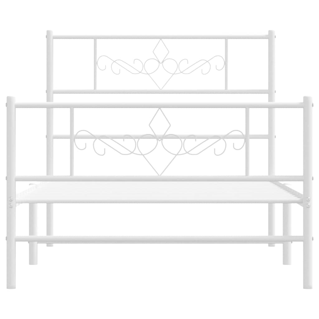 Bettgestell mit Kopfteil Metall Schwarz 100x190 cm