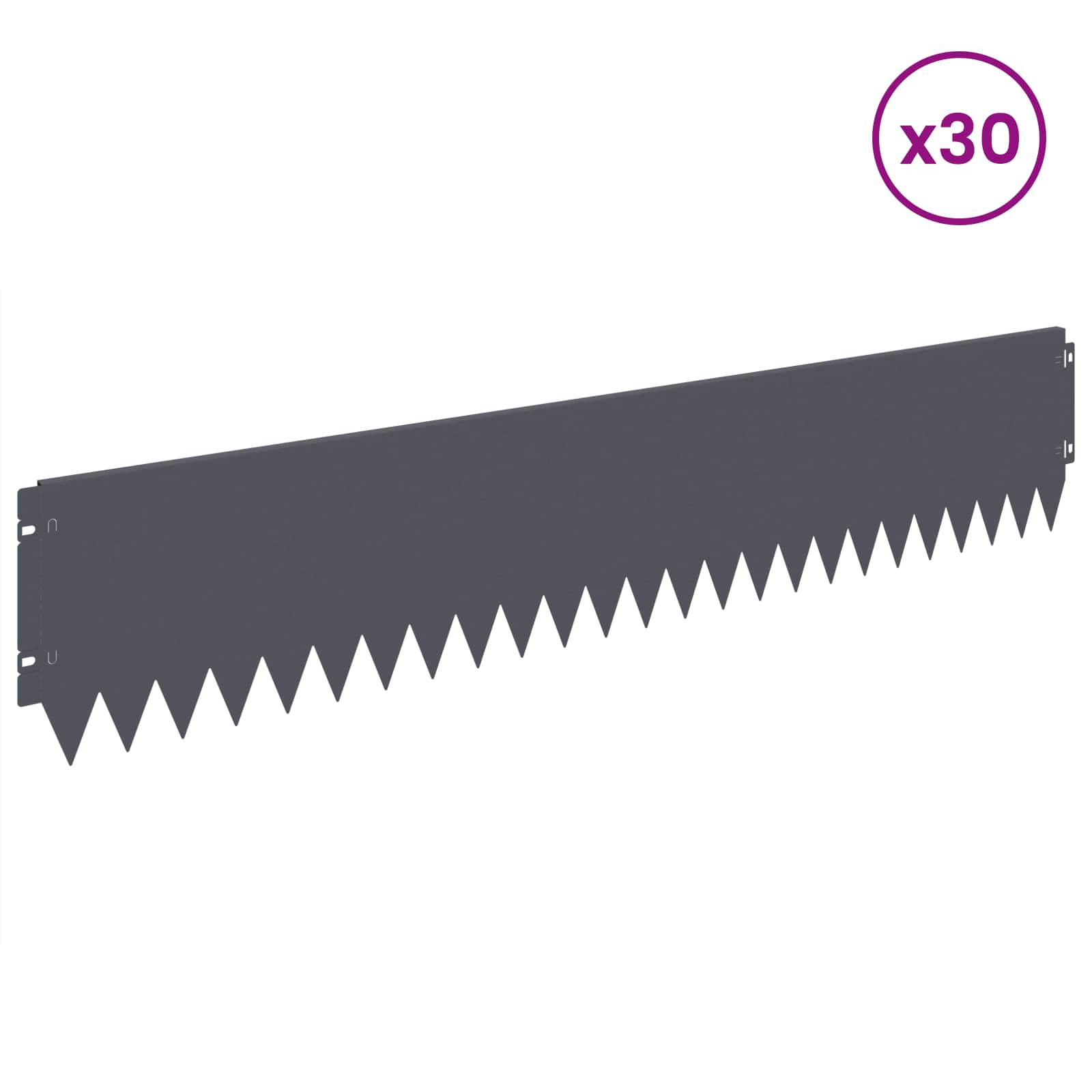 Raseneinfassung 10 pcs 103 x 10 cm Stahl Schwarz