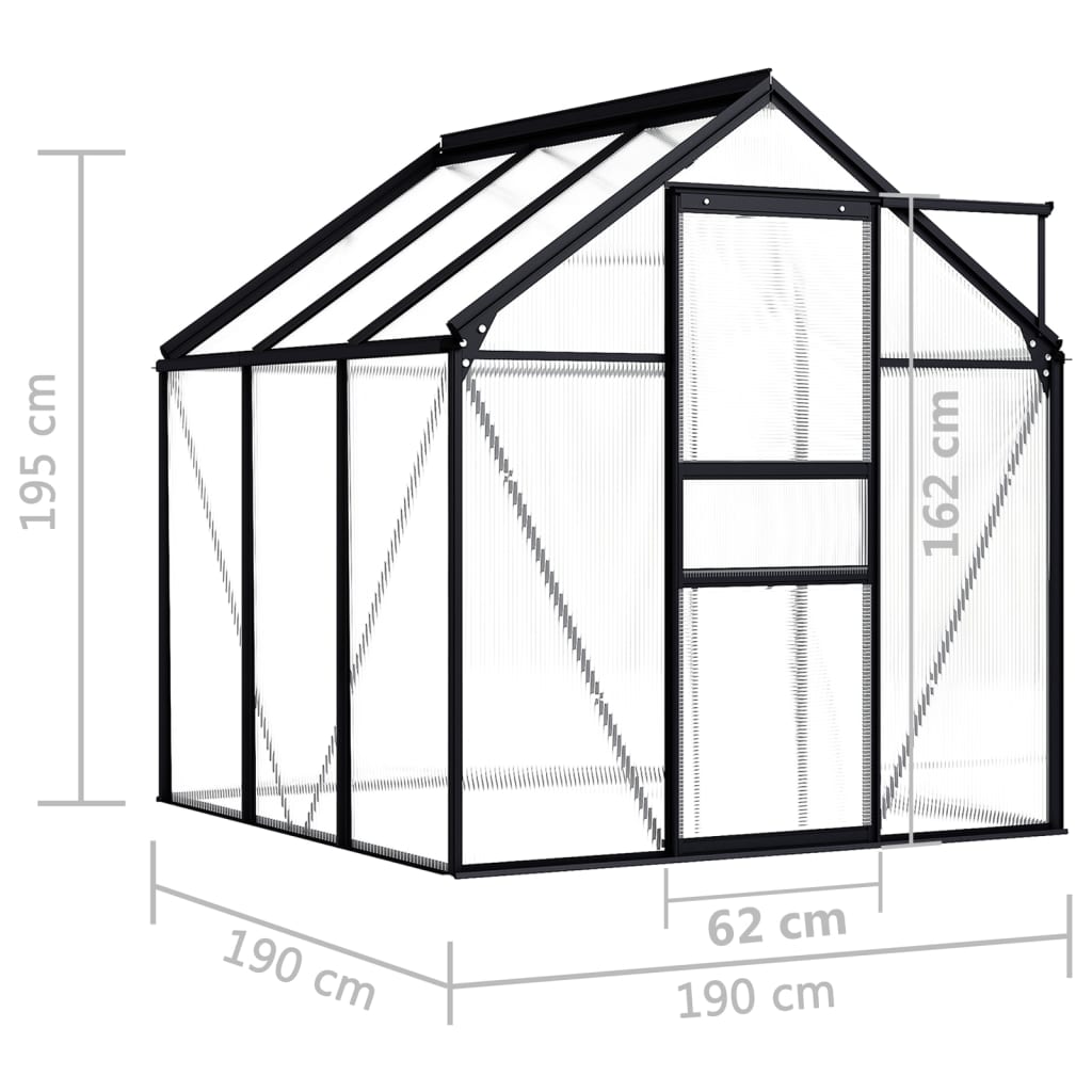 Gewächshaus Anthrazit Aluminium 4,75 m²