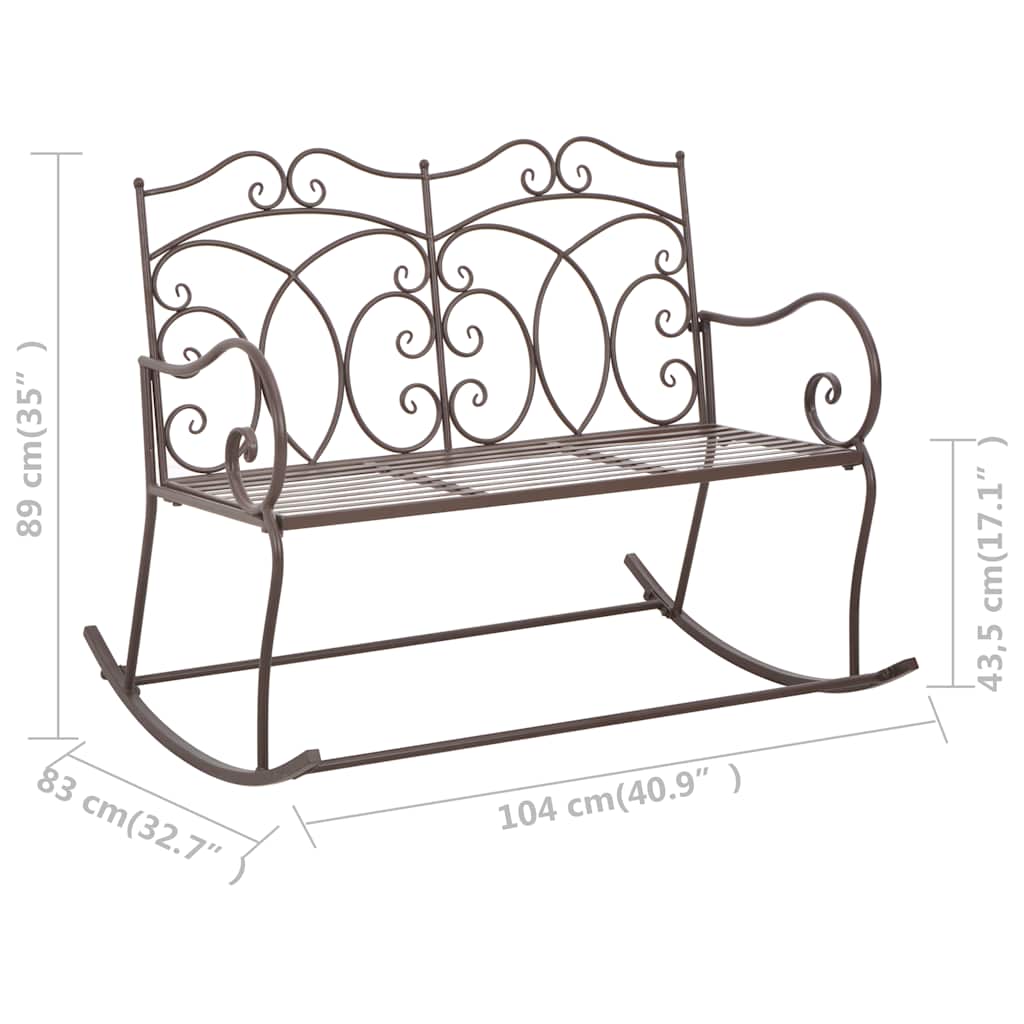 Gartenbank 104 cm Eisen Antik Weiß