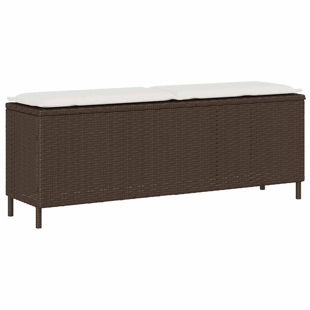 Gartenbank mit Kissen Schwarz 110x30x40,5 cm Poly Rattan