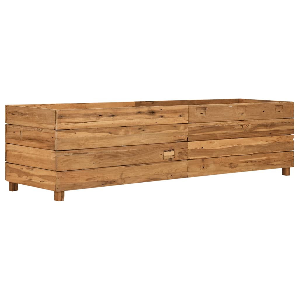 Hochbeet 100x40x72 cm Teak Altholz und Stahl