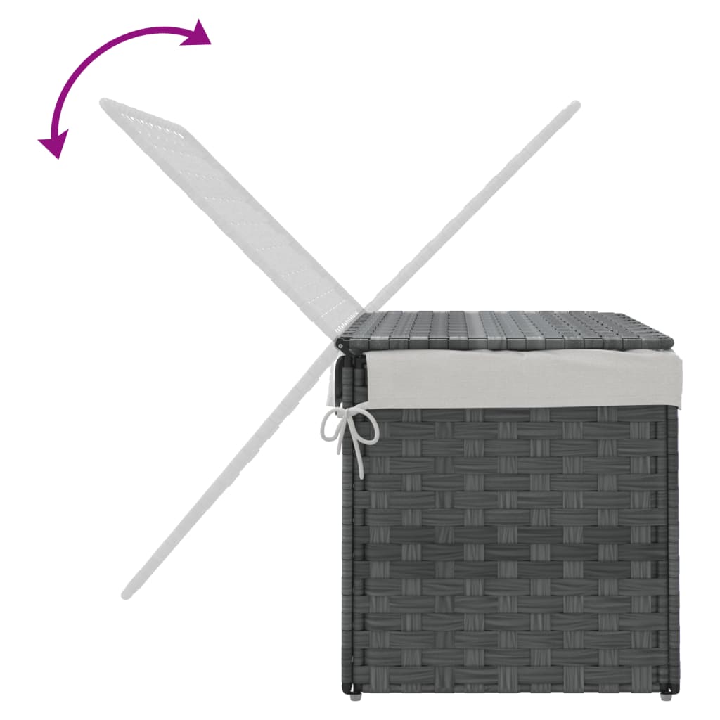 Wäschekorb mit Deckel 55,5x35x34 cm Poly Rattan