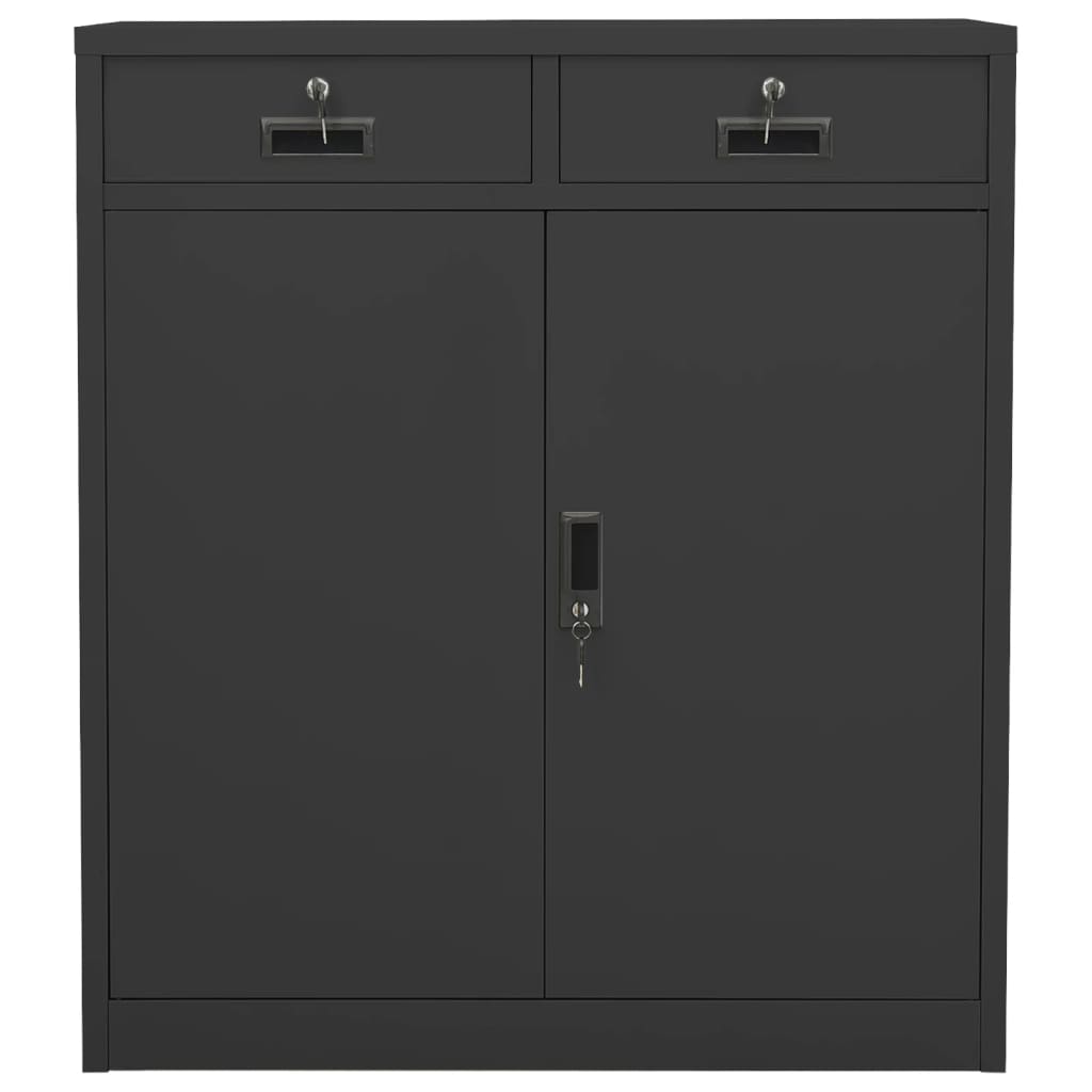Büroschrank mit Pflanzkasten Anthrazit 90x40x125 cm Stahl