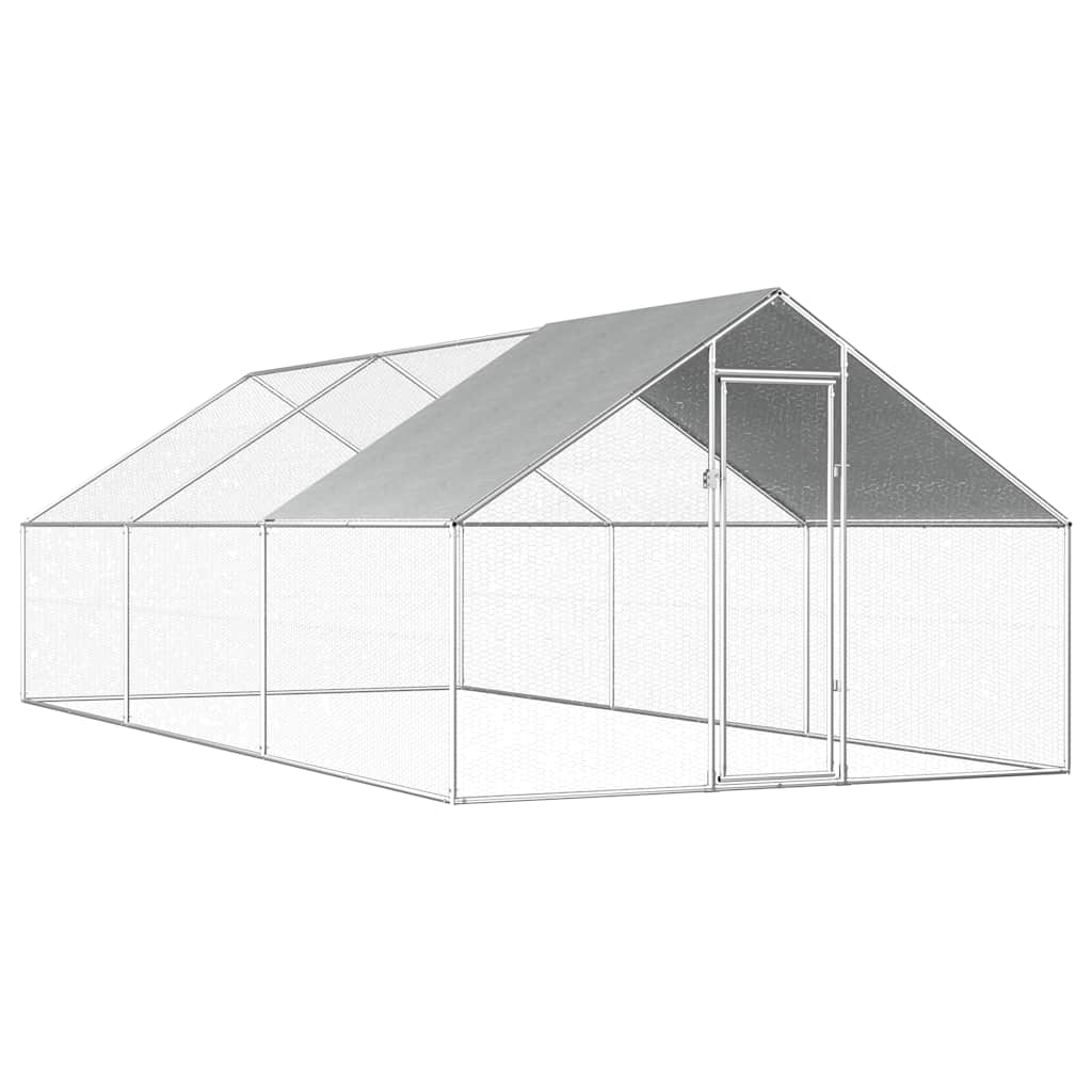 Outdoor-Hühnerkäfig 2,75x2x1,92 m Verzinkter Stahl