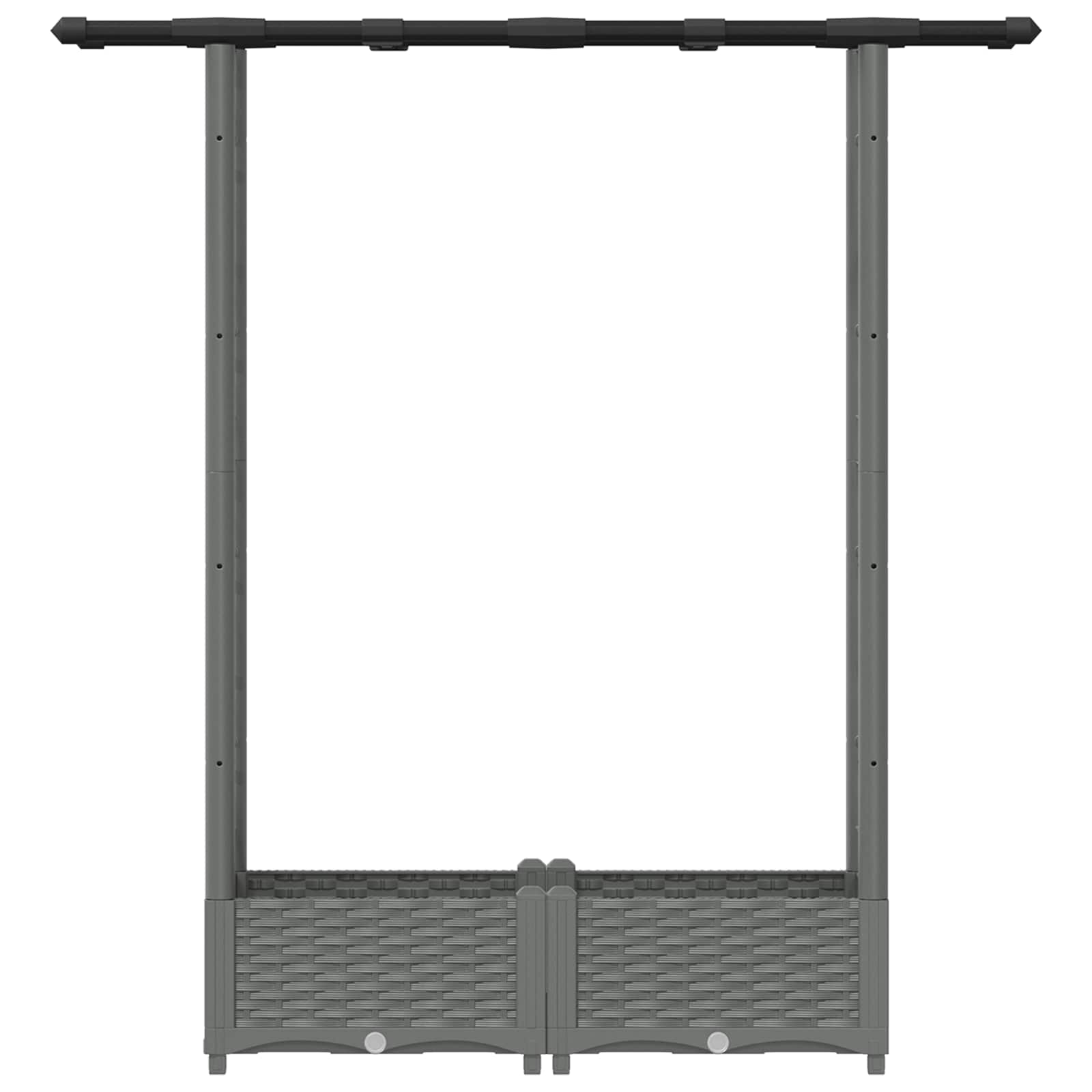 Hochbeet mit Rankgitter und Dach Braun 124 x 40 x 123 cm PP