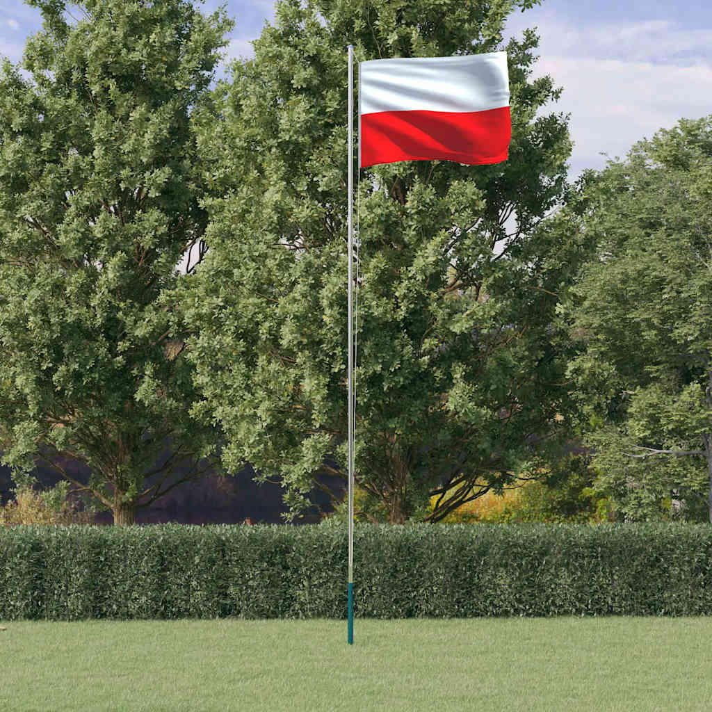 Fahnenmast Teilbar Silbern 6,08 m Aluminium
