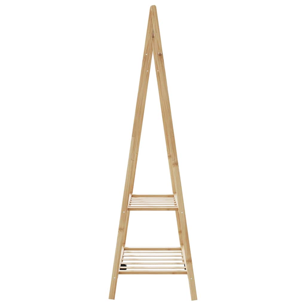 Kleiderständer mit Ablagen und Rollen 96x45,5x155,5 cm Bambus
