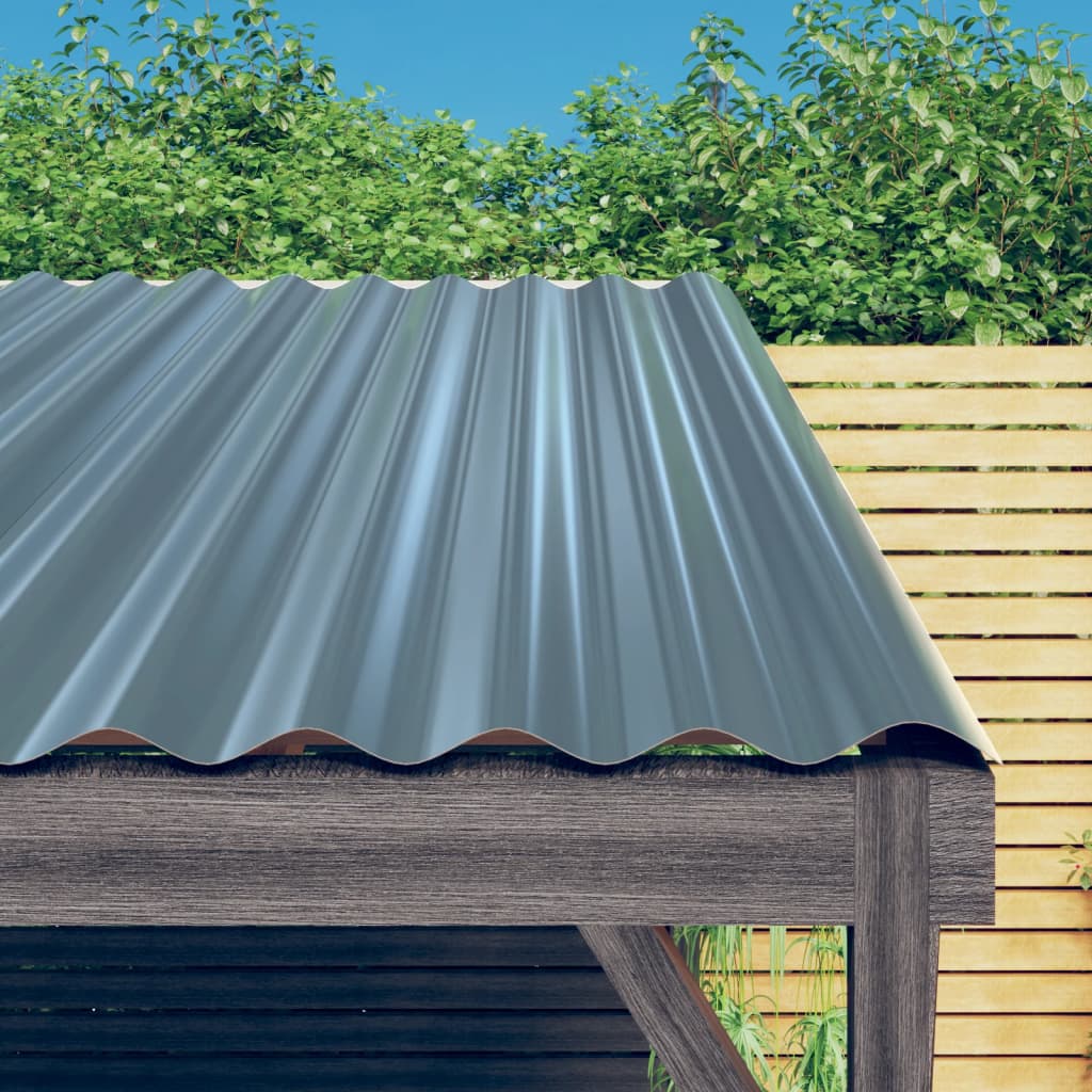 Dachpaneele 12 Stk. Verzinkter Stahl Grün 100x36 cm