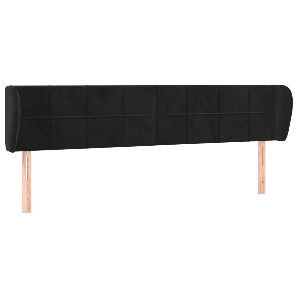 Kopfteil mit Ohren Dunkelblau 93x23x78/88 cm Samt