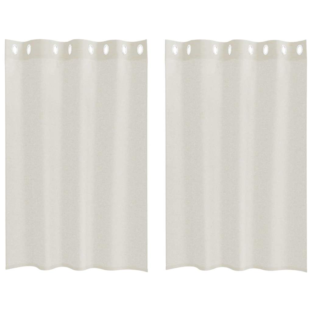 Voile-Vorhang mit Vorhängen 2 pcs Weiß 140 x 140 cm Polyester