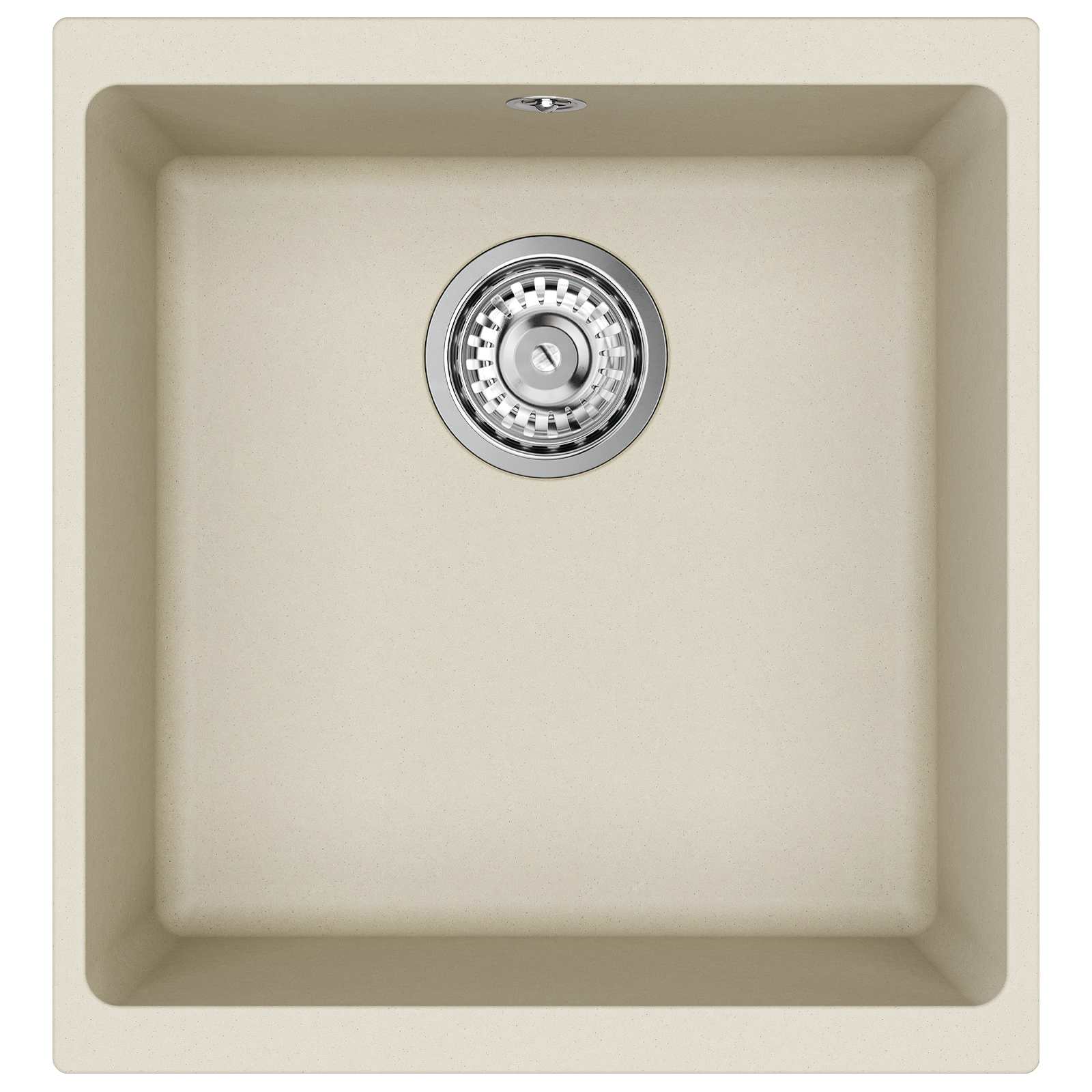 Waschbecken Schwarz 370 x 460 mm 80% Quarz und 20% Harz