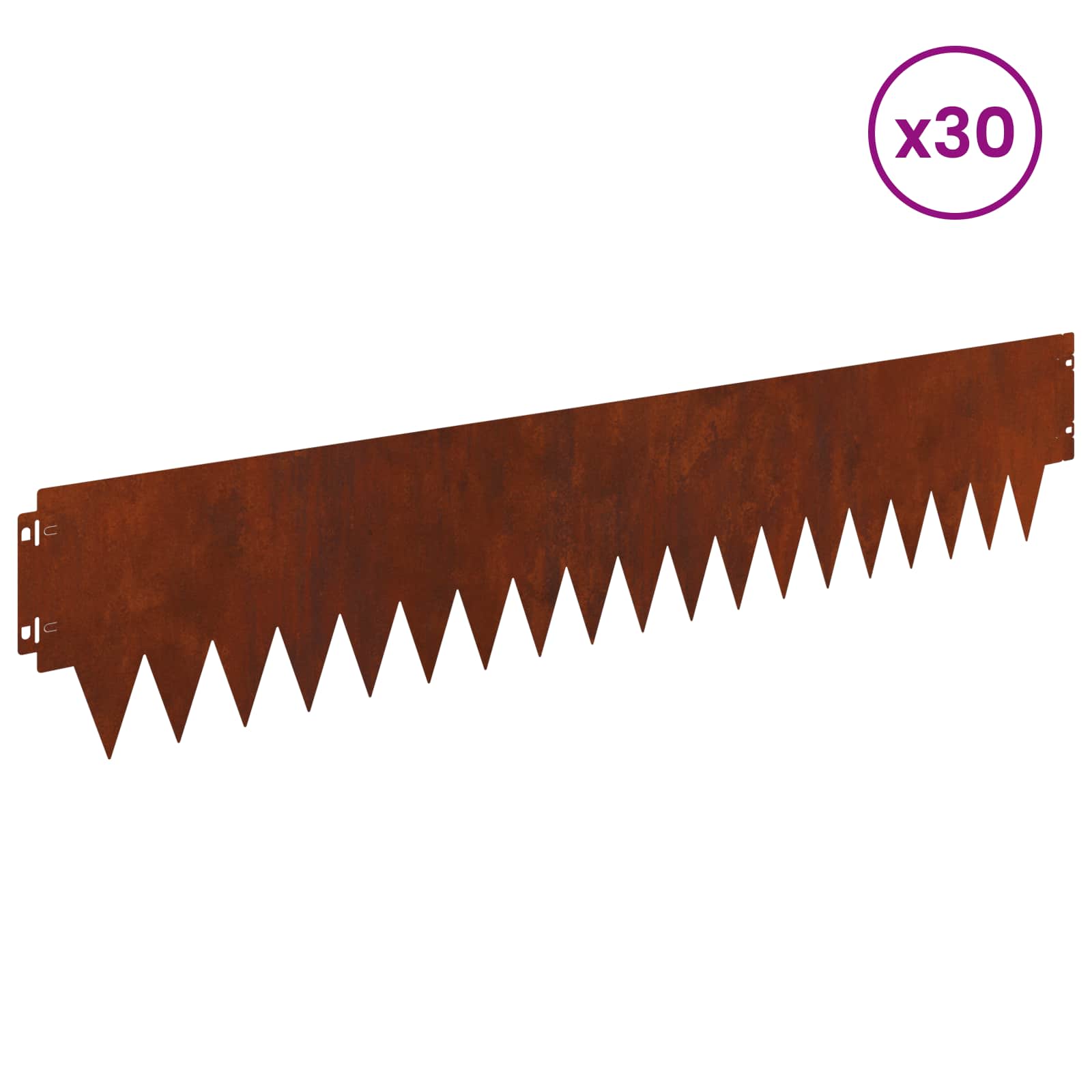Raseneinfassung 10 pcs Länge Höhe 103 x 15 cm Stahl Schwarz