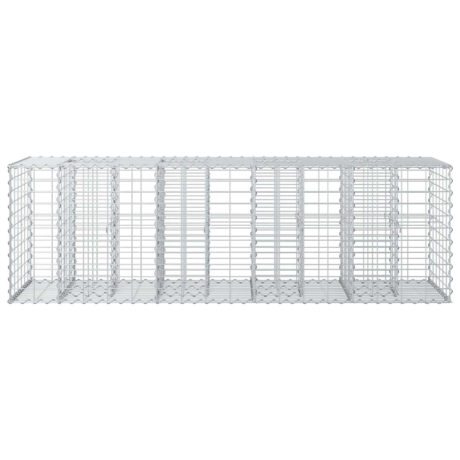 Gabionen Hochbeet 2 pcs Silber 260 x 60 x 55 cm