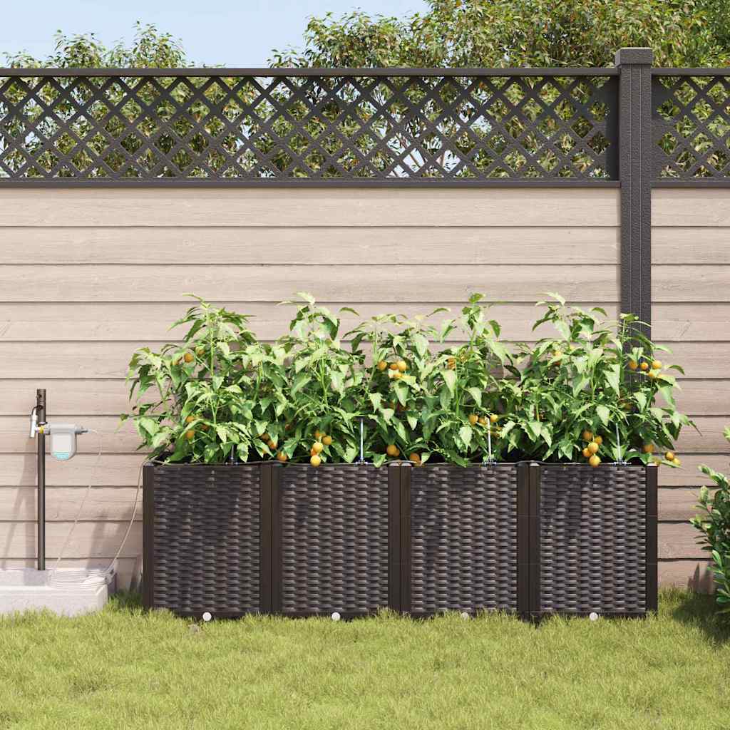 Garten-Pflanzgefäß 4 Stk. Braun 160 x 40 x 22 cm PP