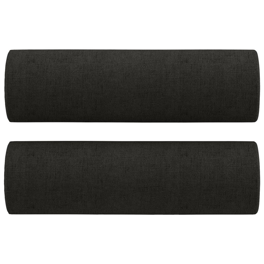 3-tlg. Sofagarnitur mit Kissen Braun Stoff