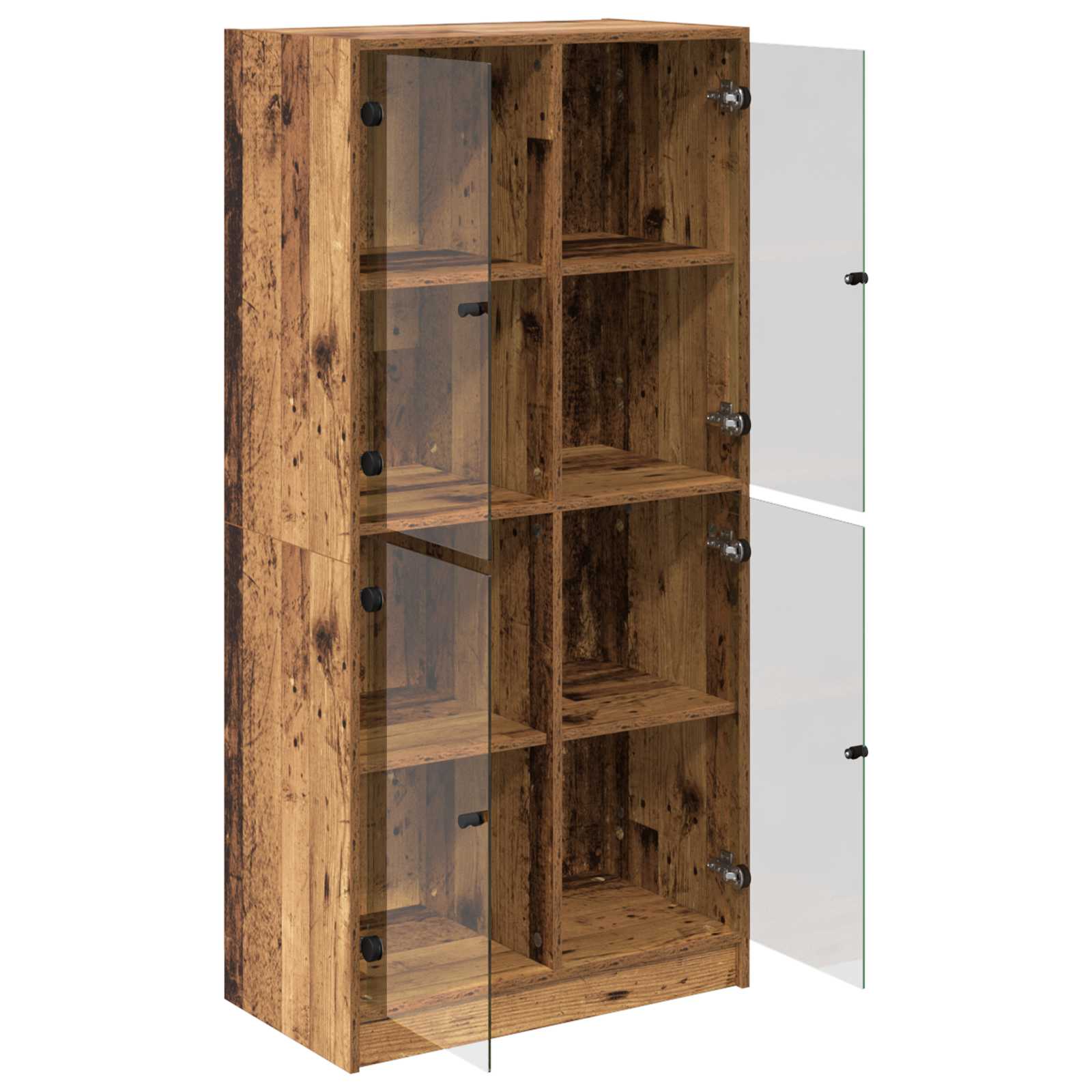 Bücherschrank mit Türen Weiß 136x37x142 cm Holzwerkstoff