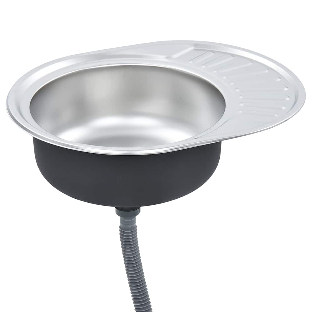 Einbauspüle mit Sieb und Siphon Edelstahl