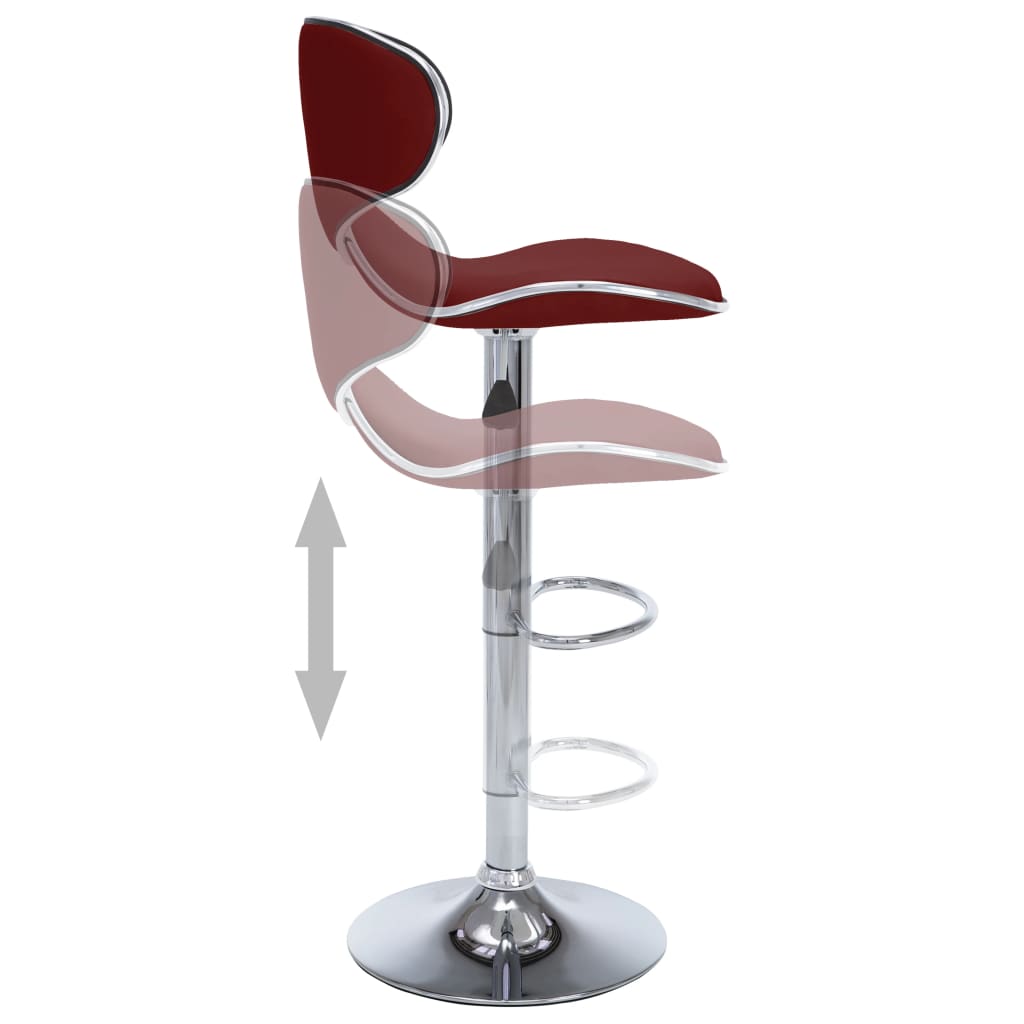 Barhocker 2 Stk. Rot Kunstleder