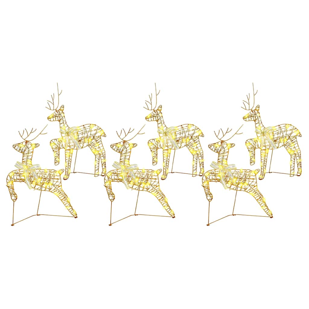 LED Rentiere 4 pcs Gold Stoff