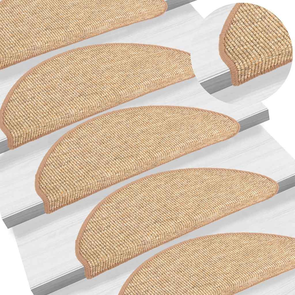 Stufenmatten 15 Stk. 56x17x3 cm Beige und Grau Halbrund