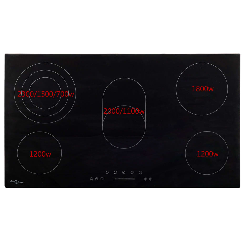 Glaskeramik-Kochfeld mit 4 Platten Touch Control 6000 W