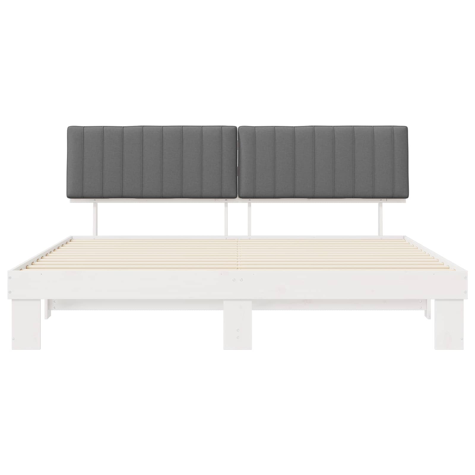 Bettgestell mit gepolstertem Kopfteil Hellgrau 200 x 200 cm
