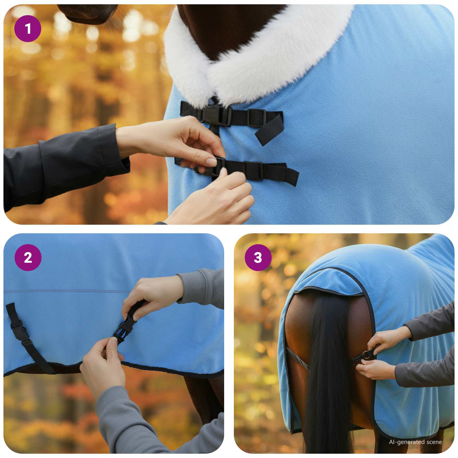 Pferdedecke Volles Aqua 75 cm Polarfleece