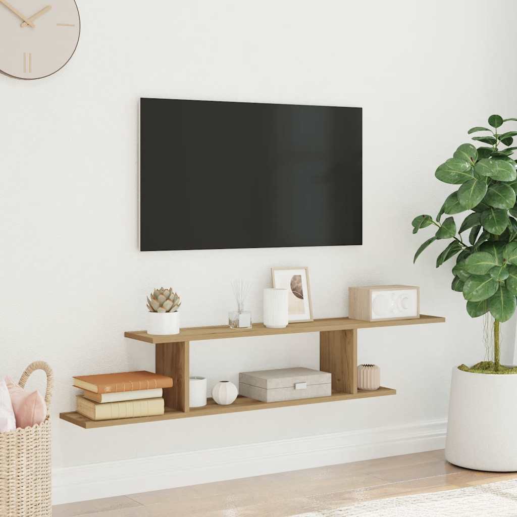 TV-Wandregal Weiß 125x18x23 cm Holzwerkstoff