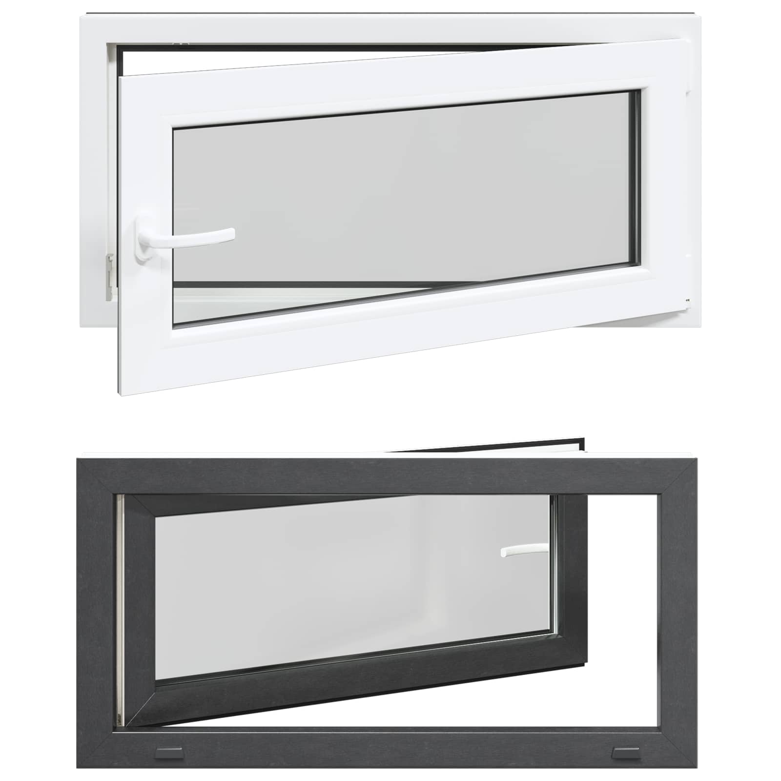 Kellerfenster RISOR 50 x 50 cm PVC und Glas Weiß
