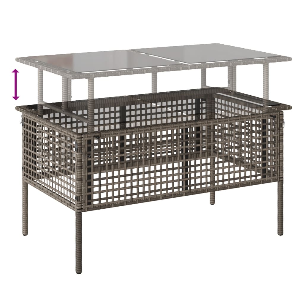4-tlg. Garten-Sofagarnitur mit Kissen Schwarz Poly Rattan Glas