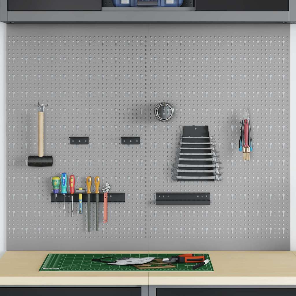Werkzeugwandpaneel 2 pcs Grau 100 x 1 x 60 cm