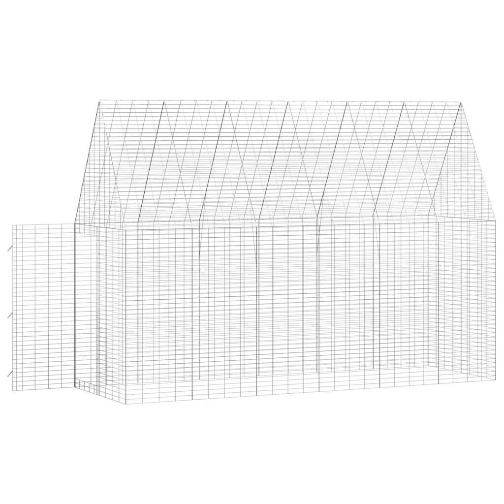 Hühnerkäfig 2 pcs Silber 600 x 100 x 210 cm Verzinkter Stahl