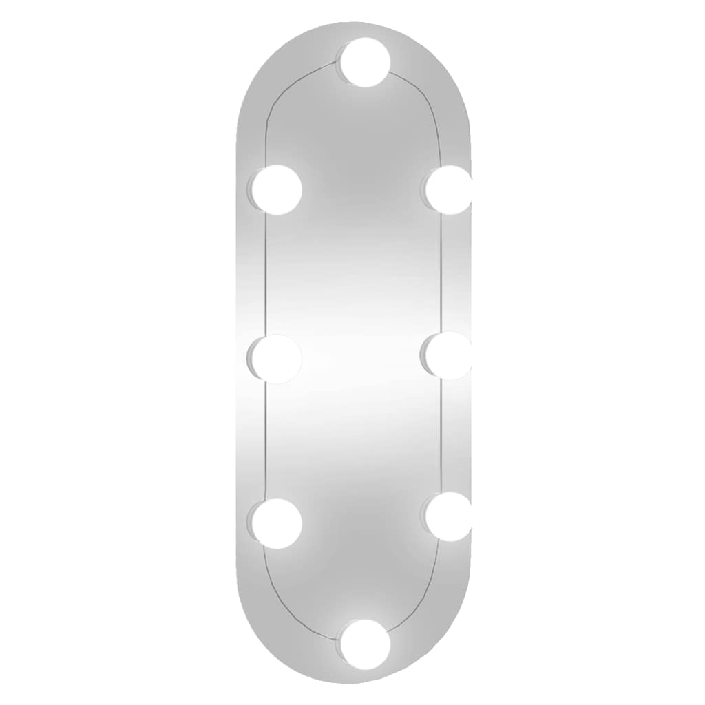 Spiegel mit LED-Leuchten 60x30 cm Glas Oval