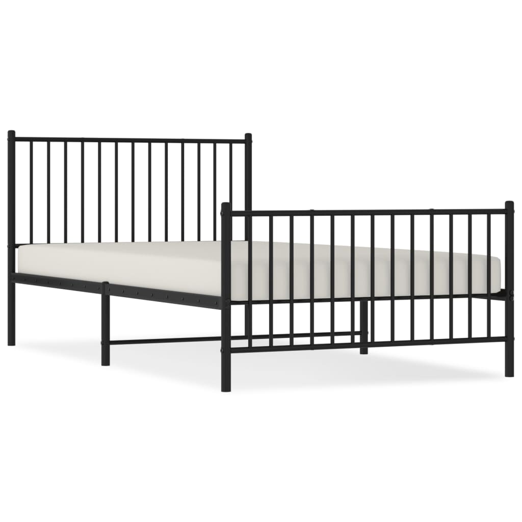 Bettgestell Metall Schwarz 75x190 cm