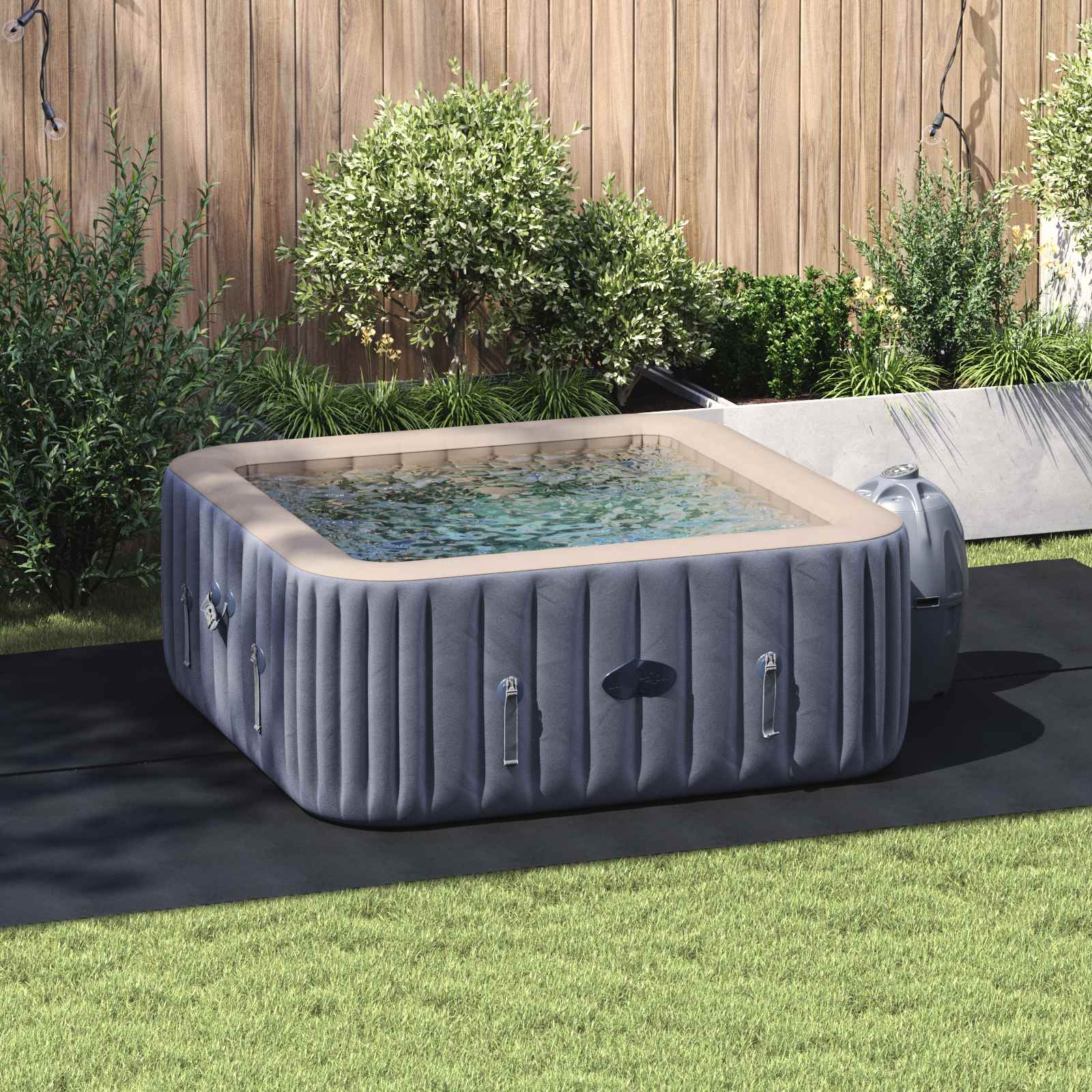 Bodenfolie für Pools Schwarz 300 x 220 x 0,1 cm Vliesstoff