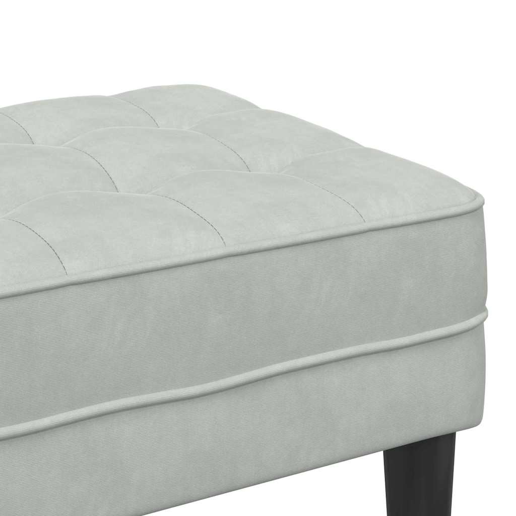 Bank mit Kissen Hellgrau 113 x 57 x 39 cm Samt