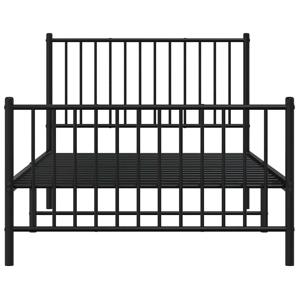 Bettgestell Metall Schwarz 75x190 cm