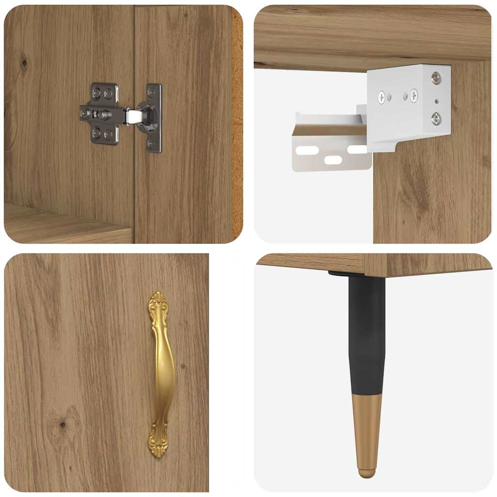 Highboard Betongrau 69,5x34x180 cm Holzwerkstoff