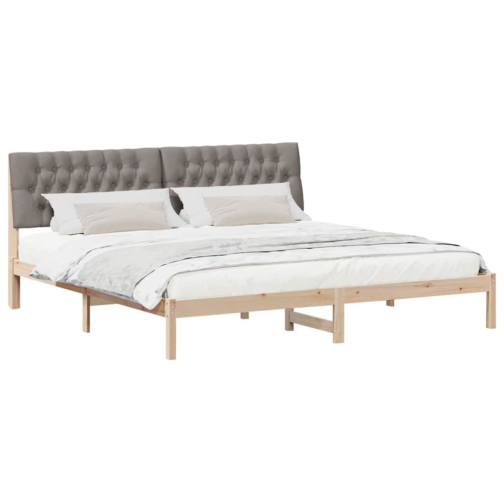 Bettgestell mit gepolstertem Kopfteil Braun 200 x 200 cm