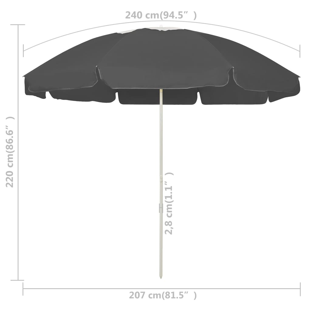 Sonnenschirm mit Stahlmast Sandfarbe 180 cm