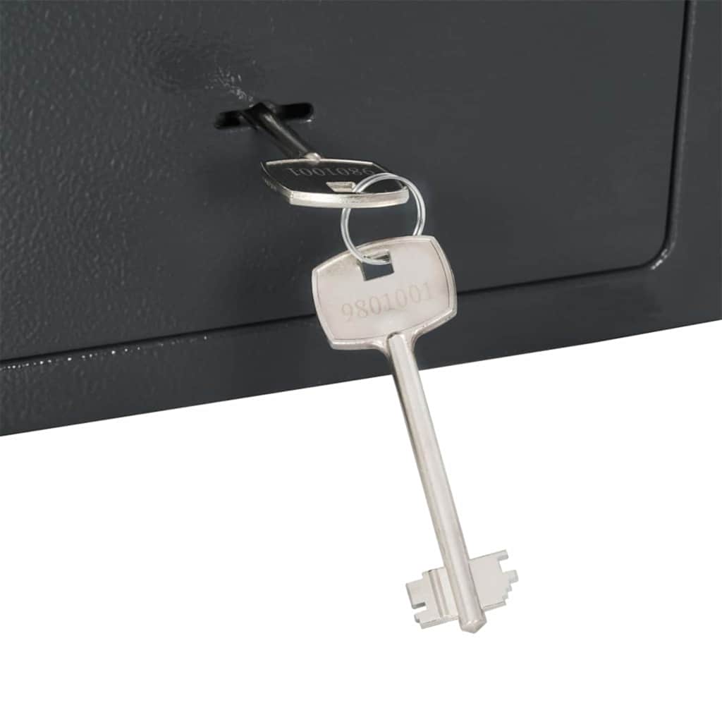 Safe Box mit Schloss Dunkelgrau 23 x 17 x 17 cm Stahl
